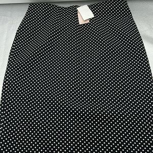 Philosophy black white polka dot A line skirt size 12